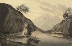 Lago Maggiore On The Road From Geneva To Lyon, Italy by John Claude Nattes