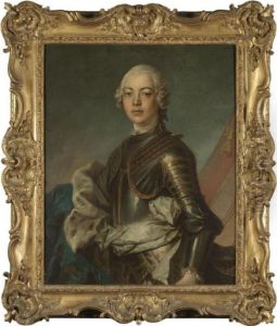 Portrait Of A Gentleman, Half Length, Wearing Armour With A Blue Ermine-lined Cloak by Jean-Baptiste Nattier
