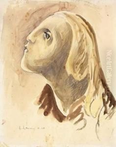 "kopfstudie Zur Maria" by Heinrich Nauen