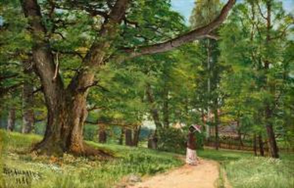Strollers In Frisens Park At Waldemarsudde - view 1