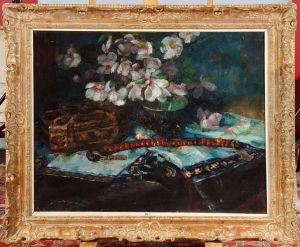Nature Morte Aux Fleurs Dans Un Decor Japonisant Nature Morte Aux Fleurs Dans Un Decor Japonisant
