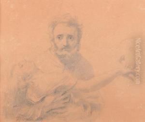 Etude De Vieil Homme Tenant Une Femmemalade by Francois-Joseph Navez