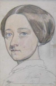 Tete De Jeunefemme. by Francois-Joseph Navez