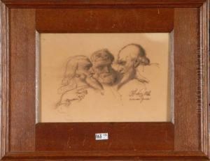 Etude De Tetes by Francois-Joseph Navez