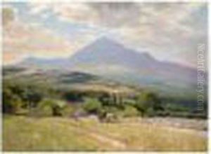 Travellers In A Georgian Landscape by Wassilij Ivanowitch Nawasoff