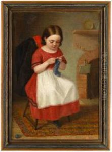Little Girl Knitting