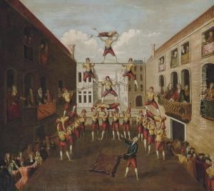 The Forze D'ercole; The Castellani Acrobats In A Venetianpiazza