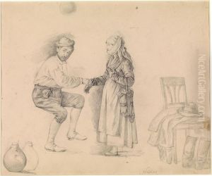 At The Village Barber by Johann Michael Neder