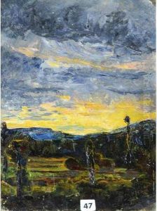 Crepuscule Dans La Plaine by Francois Denis Nee