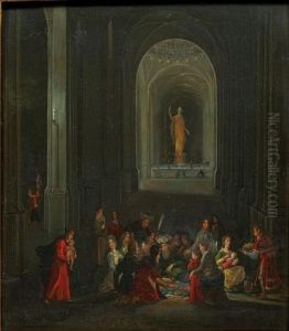 Repas Dans Un Temple by Pieter Neefs The Elder, Frans The Younger Francken