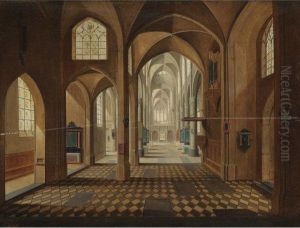 A Protestant Church Interior by Pieter Ii Neefs