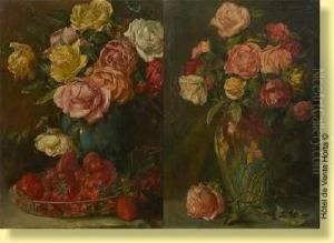 Vase Fleuri De Roses by Jan C. Neervoort