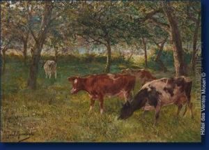 Vaches Au Pre by Jan C. Neervoort