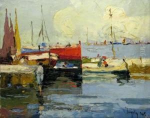 Barci In Port by Rudolf Negely