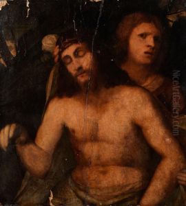 Pieta Christi Mit Einem Engel by Jacopo Negretti
