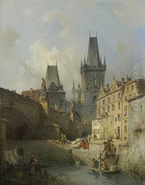 "die Bruckenturme In Prag". - view 1