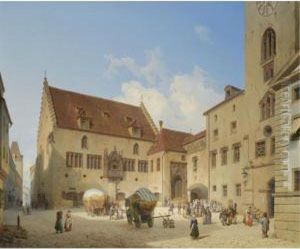 Das Rathaus In Regensburg (the Town Hall In Regensburg) by Michael Neher