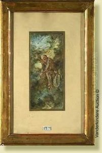 Indienen Embuscade Dans Un Arbre, Aquarelle Sur Papier. Signee En Bas Agauche V. Nehlig. Ecole Francaise. Dim.: 27,5x13cm Indienen Embuscade Dans Un Arbre, Aquarelle Sur Papier. Signee En Bas Agauche V. Nehlig. Ecole Francaise. Dim.: 27,5x13cm