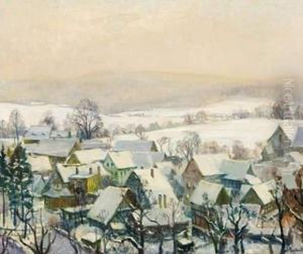 Snowy Village In Thuringia - view 1
