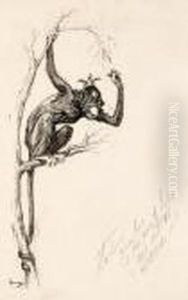 The Monkey Took A Screw From His Cheek And Fired It At The Back Door by John Neill