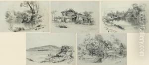 Collection Of Five Landscape Drawings Collection Of Five Landscape Drawings
