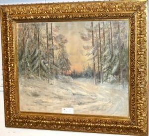 Skogsparti Med Sno by Walfrid Nelson