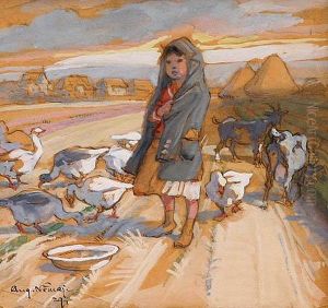 Little Shepherdess by Augustin Nemejc