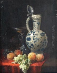 Stilleben Mit Fruchten, Krug Und Glas by Karl Neppel