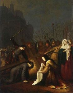 Veronica Offering Her Veil To Christ Carrying The Cross by A. Neranus