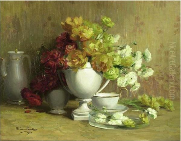 Still Life Of Flowers And Coffee Service - view 1