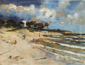 Beach Scene, Black Rock by Girolamo Pieri B. Nerli