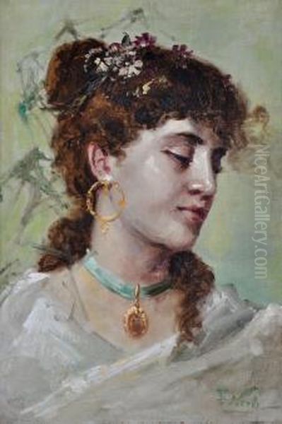 demure Young Woman With Golden Locket - view 1