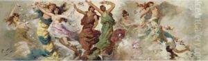 Three Studies From The Tivoli Theatre by Girolamo Pieri B. Nerli