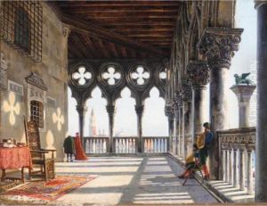 Galleria Del Palazzo Ducale by Friedrich Nerly