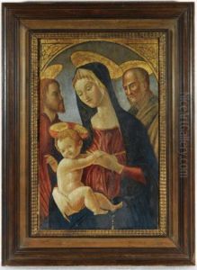 Madonna And Child With Two Saints by Neroccio di (Neroccio da Siena) Landi