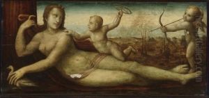 Reclining Venus With Two Amorini by Bartolomeo Neroni