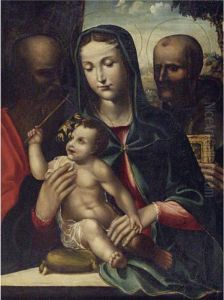 Madonna And Child With Saints Paul (?) And Bernardino Of Siena
