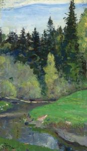 Abramtsevo, The River Vori by Mikhail Vasilievich Nesterov