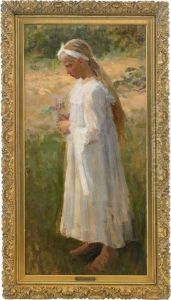 Girl In A White Dress by Mikhail Vasilievich Nesterov