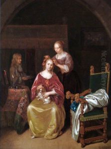 A Lady At Her Toilet by Caspar Netscher