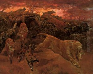 The Forest Fire by John Trivett Nettleship