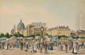 Old Naschmarkt And Saint Charles"""""""" Church by Max Neubauer