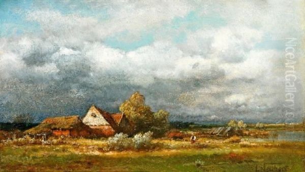 Besonnte Abendliche Landschaft Mit Malerischem Gehoft - view 1