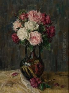 Floral Still Life With Roses by Gerhard Neuerburg