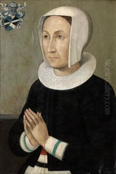 Portrait De Femme Aux Mains Jointes - view 1