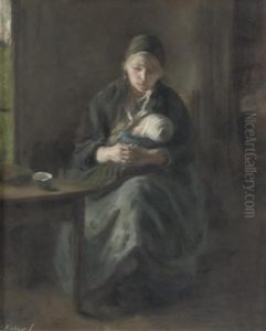 Mother And Child by Albertus Johan Neuhuys