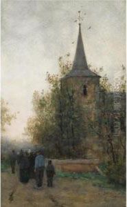 On The Way To Church by Joseph Hendrikus Neuhuys