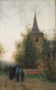 On The Way To Church, Laren by Joseph Hendrikus Neuhuys
