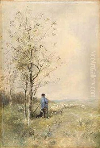 Shepherd And His Flock - Springtime - view 1