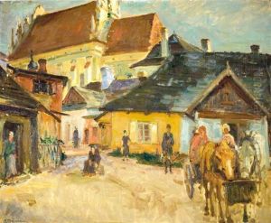 Shtetl In Poland by Abraham Neumann